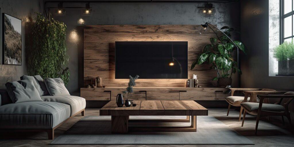 Wohnzimmer mit Wandpaneel