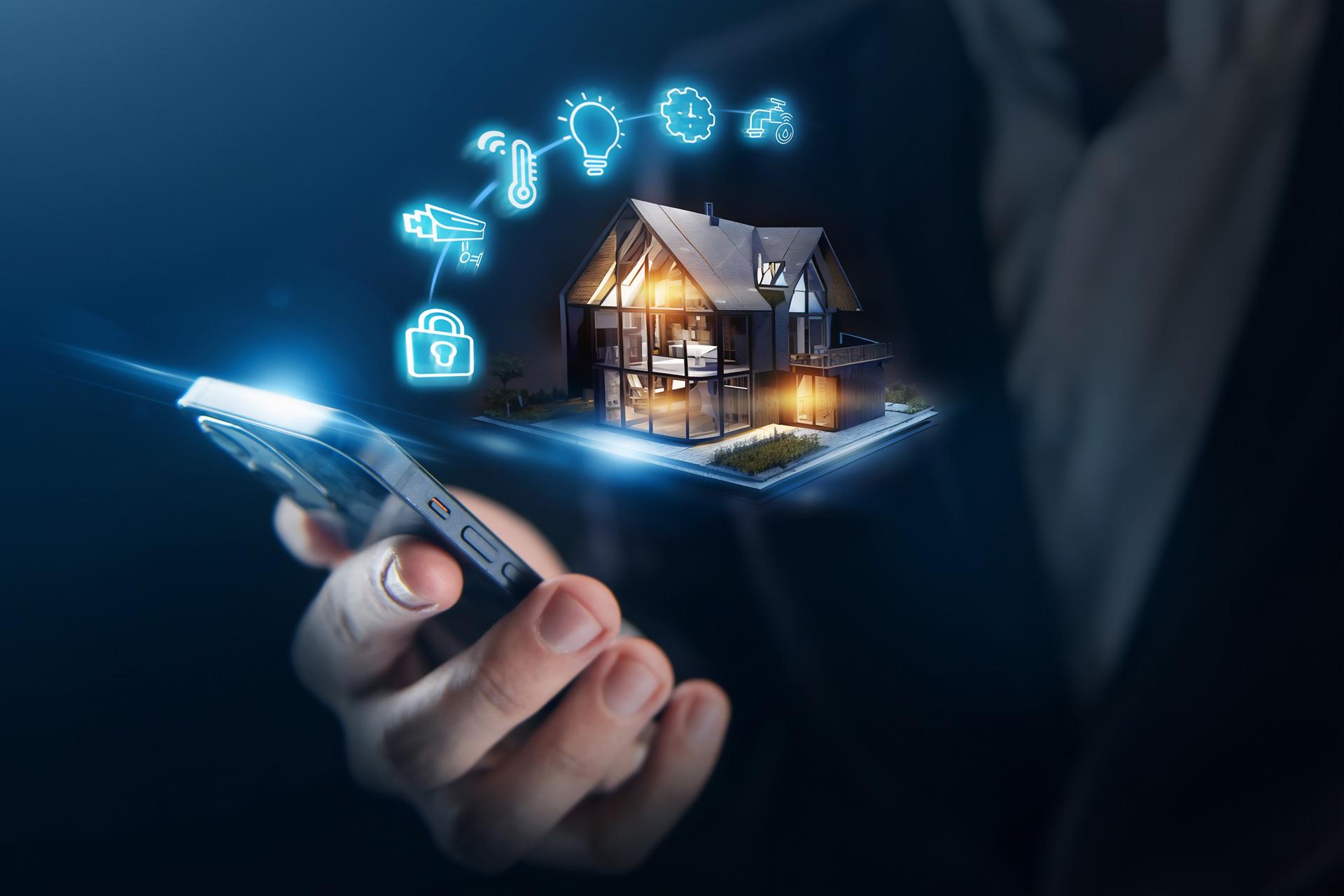 Smartphone steuert digitales Smart Home | Kanalsanierung