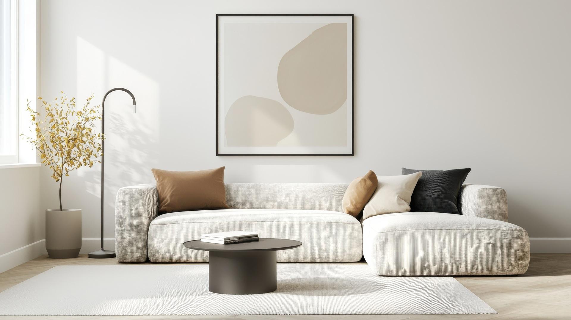 Modernes minimalistisches Wohnzimmer mit Sofa | Entrümpelung Esslingen